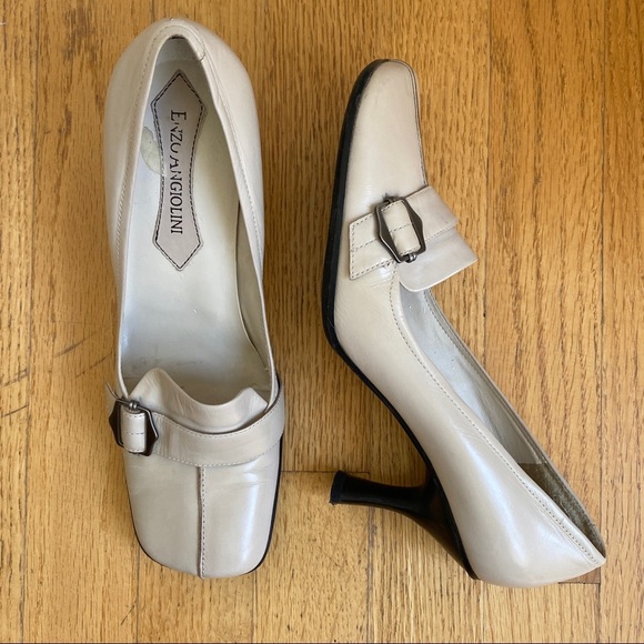 Enzo Angiolini || EA Flexo; Toe Buckle; Leather Kitten Heels; Size 6 1/2M - Picture 3 of 17